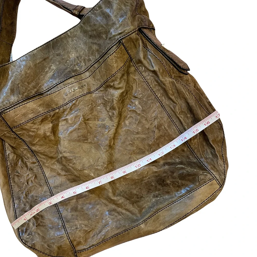 Givenchy Brown Crinkle Shopper Hobo Leather Tote - Picture 5 of 11